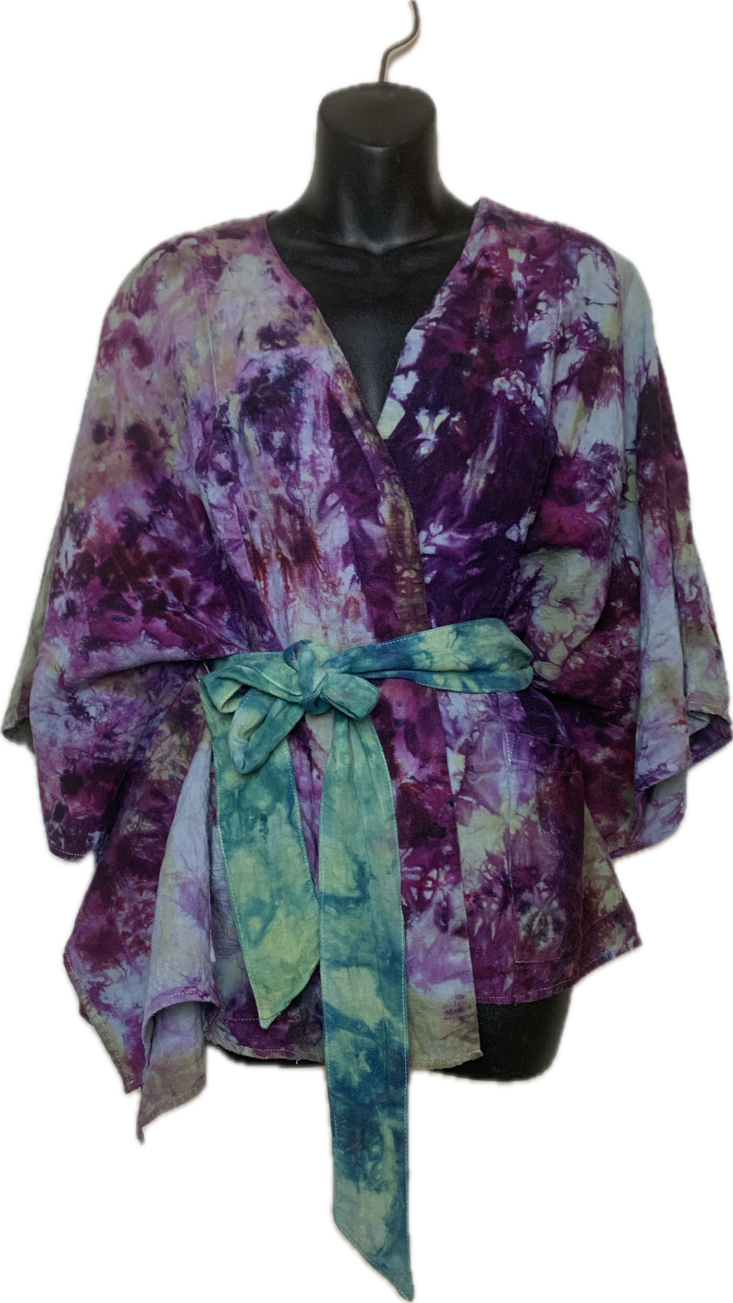 The Magnolia Jacket in linen: Grape + Green