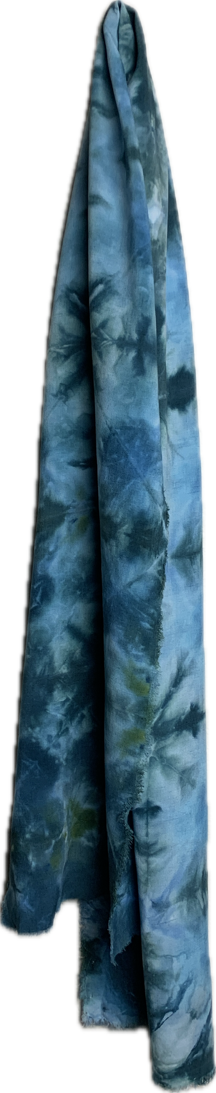 Linen blend hand fringed scarf