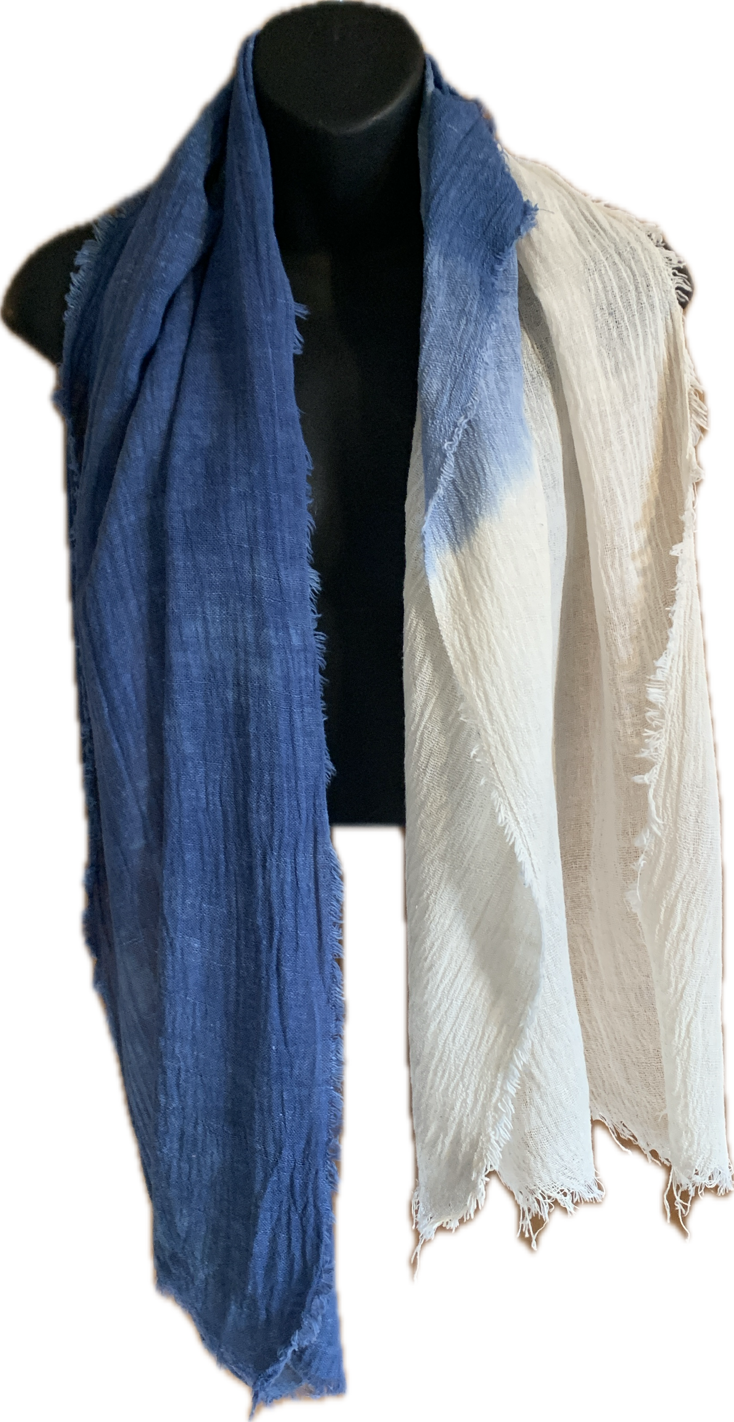 Indigo ombre cotton scarf
