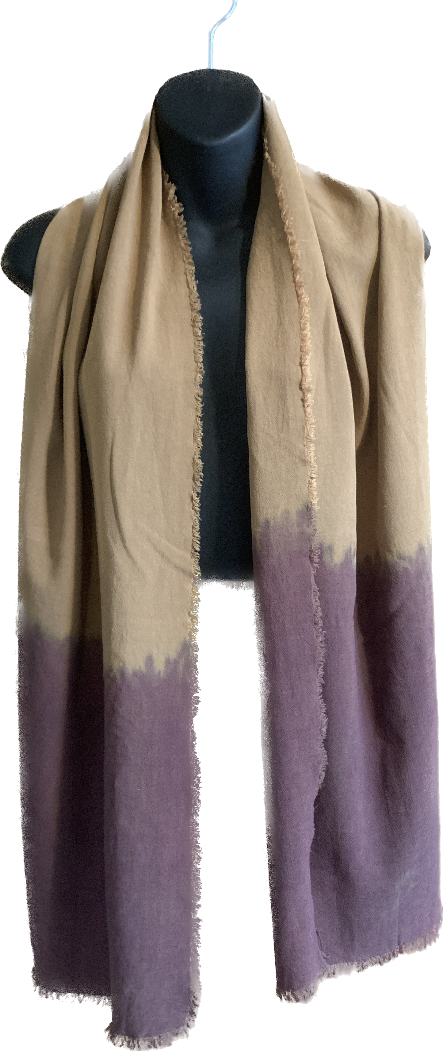 Linen blend hand fringed scarf