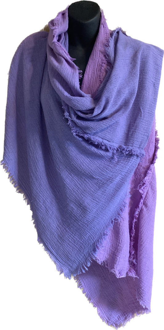 Plum + raspberry ombre cotton meditation shawl
