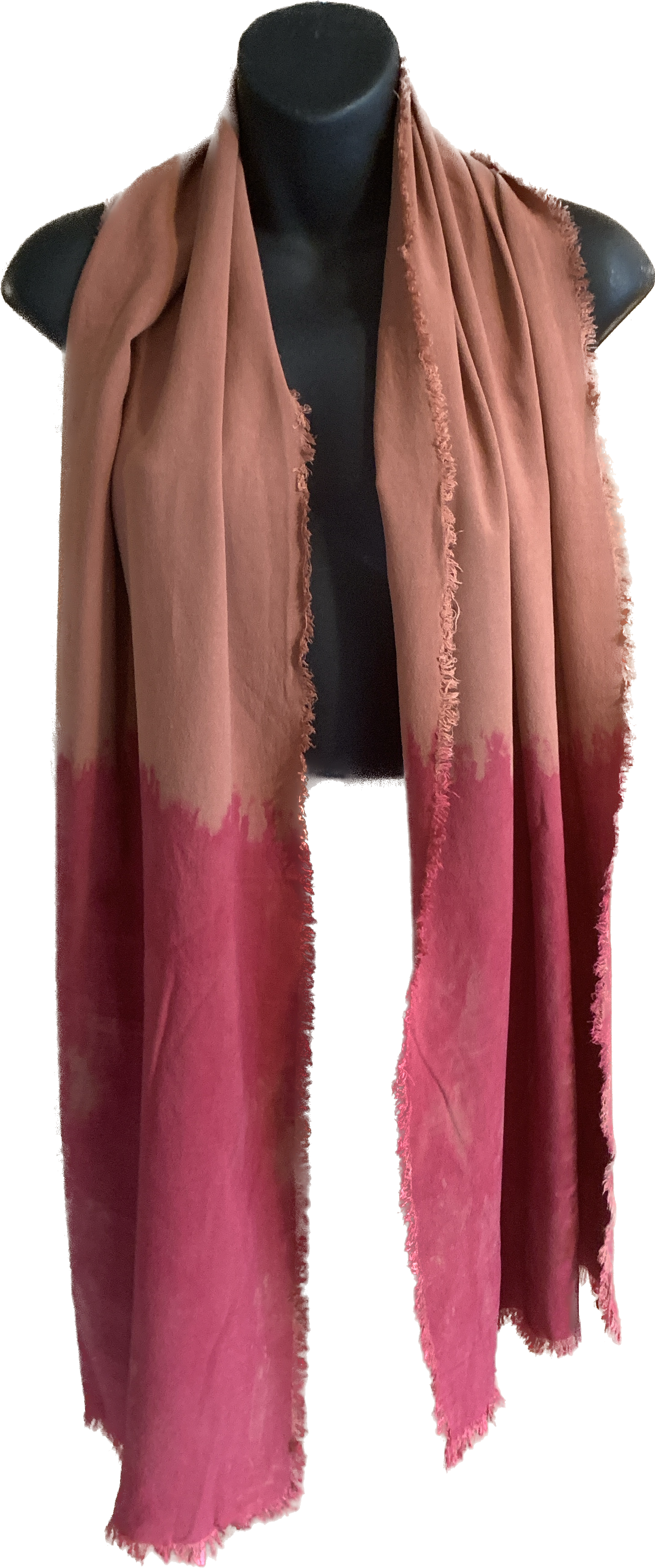 Linen blend hand fringed scarf