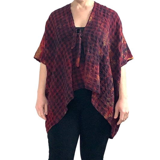 The Gingko Jacket: Burgundy and Gold Linen