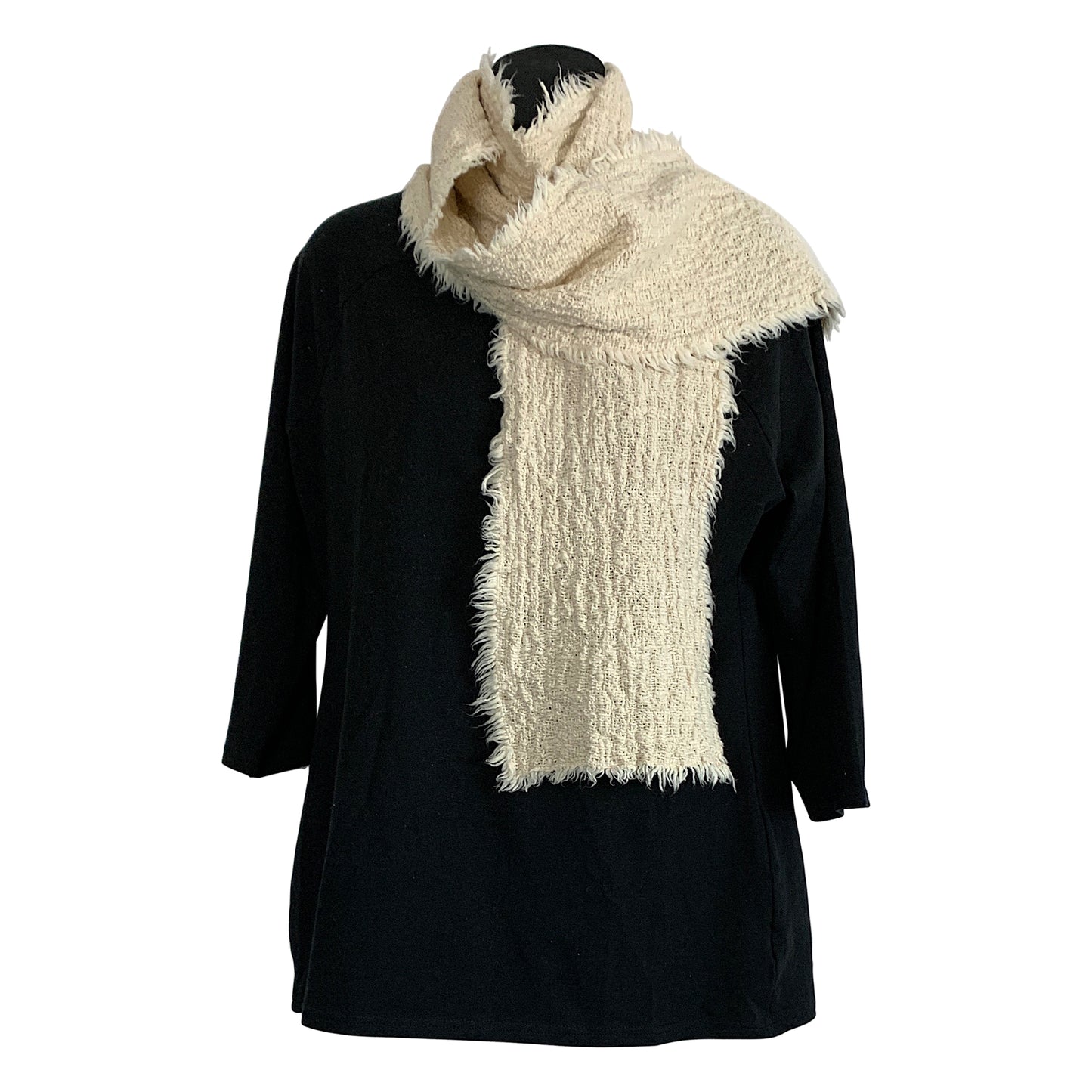 Textured handspun cotton scarf small