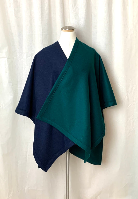 The Sequoia Jacket: Navy + Emerald Melton Wool