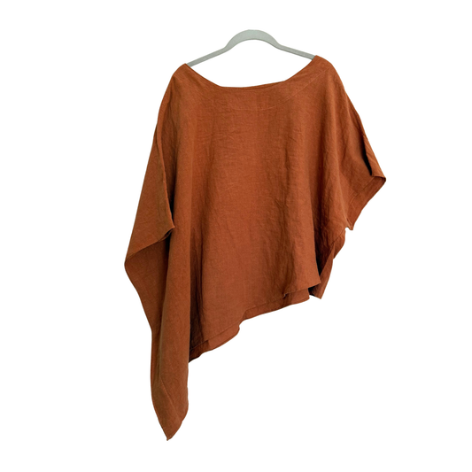 The Aspen Top: Orange Linen