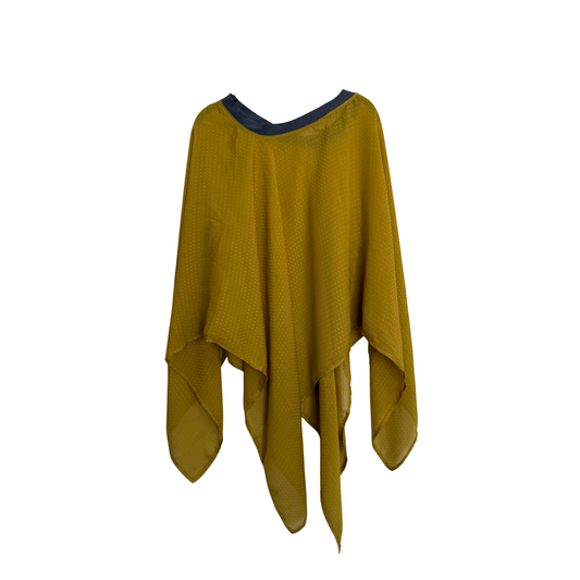 The Willow Top: Gold and Grey Poncho