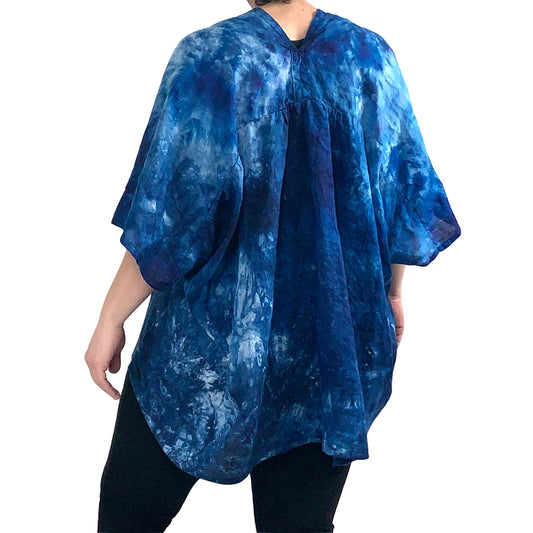 The Gingko Jacket: Hand Dyed Ocean Blue