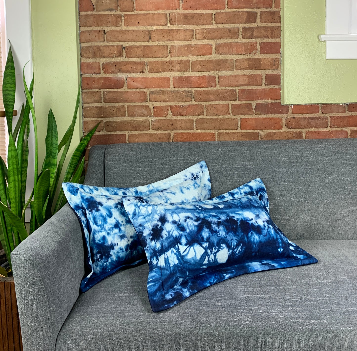 Art Pillow: Blue Stained Glass