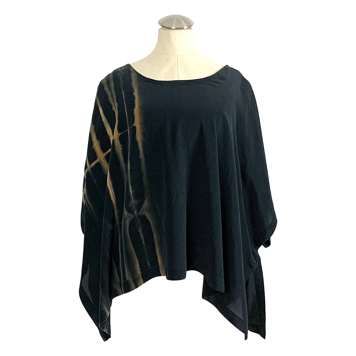 Willow Top: Black Silk Reverse Shibori