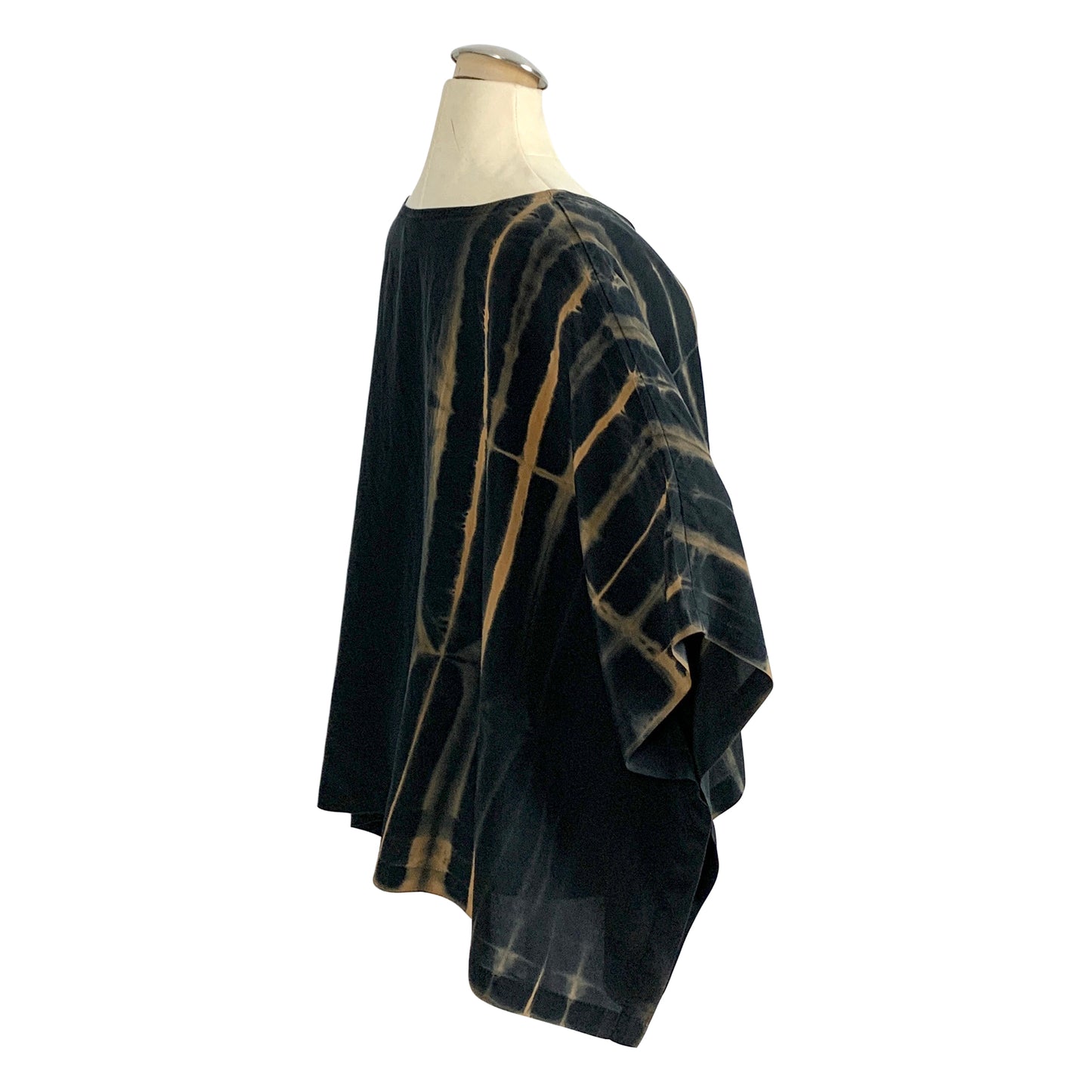 Willow Top: Black Silk Reverse Shibori