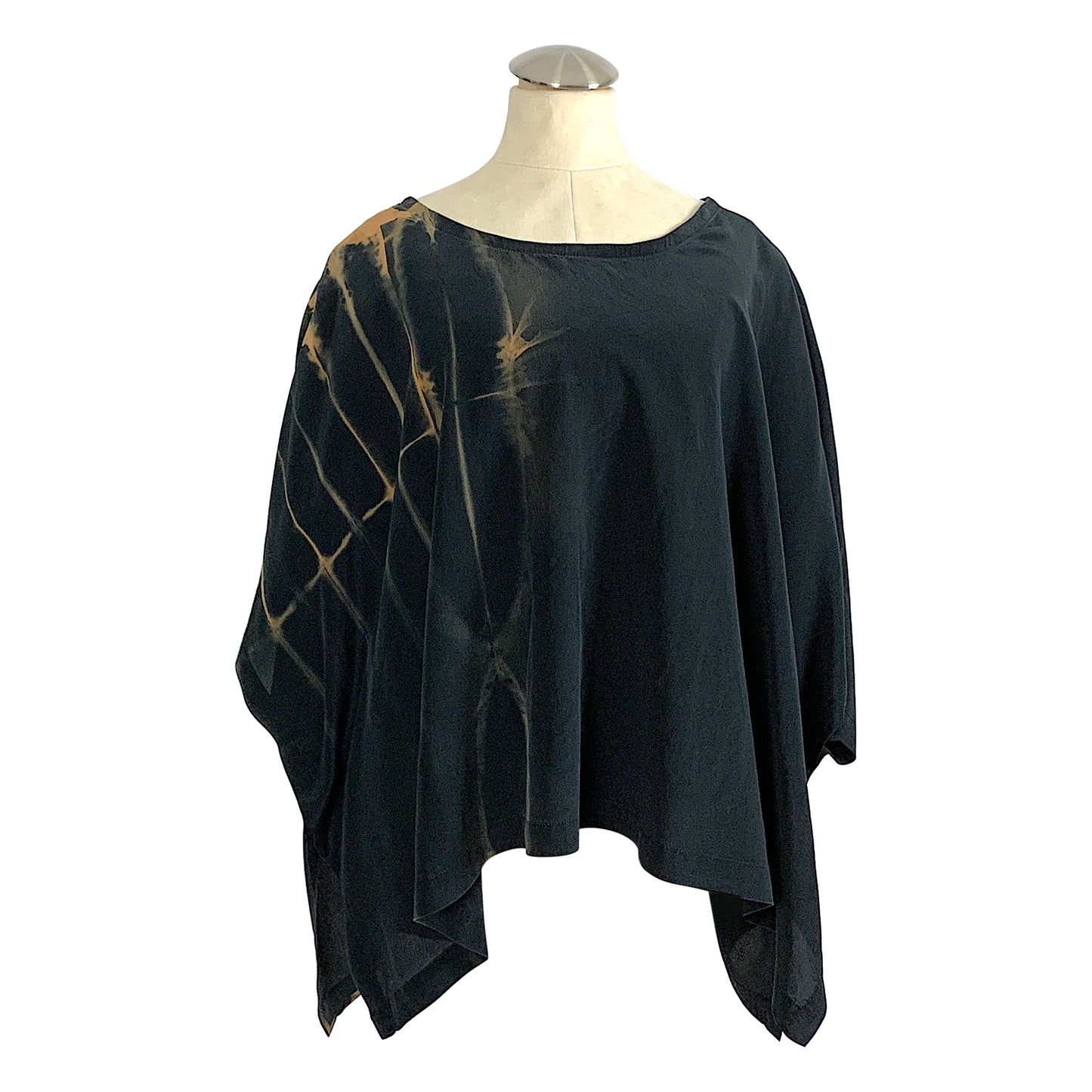 Willow Top: Black Silk Reverse Shibori