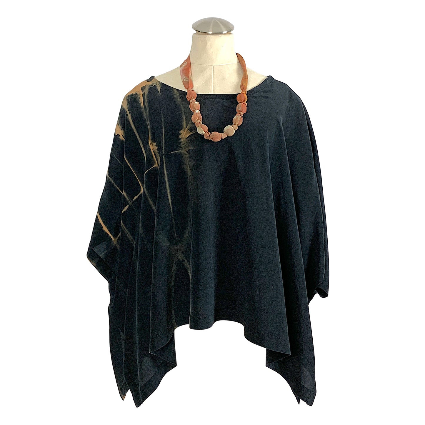 Willow Top: Black Silk Reverse Shibori