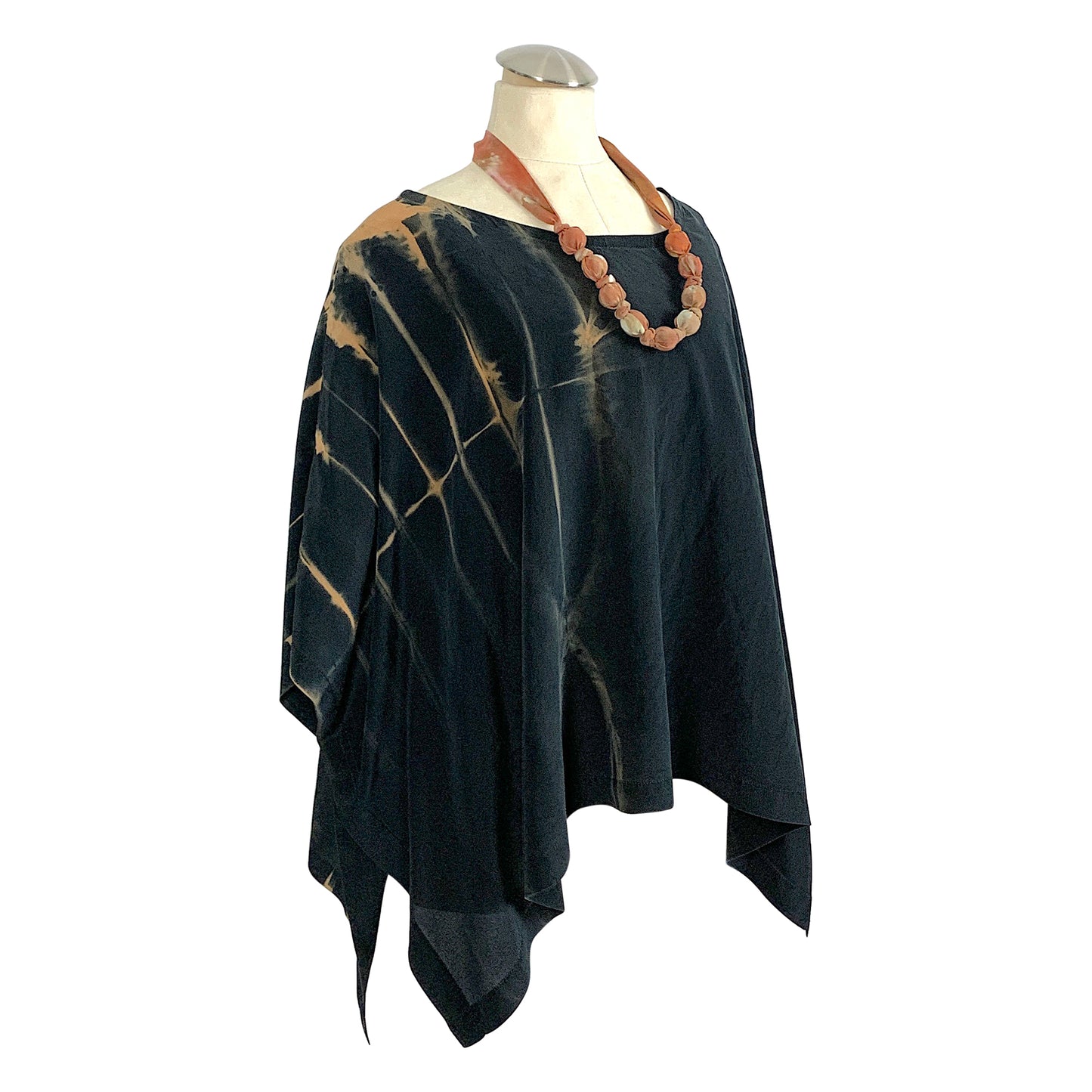 Willow Top: Black Silk Reverse Shibori