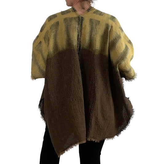 The Sequoia Jacket: Brown Linen Shibori #2