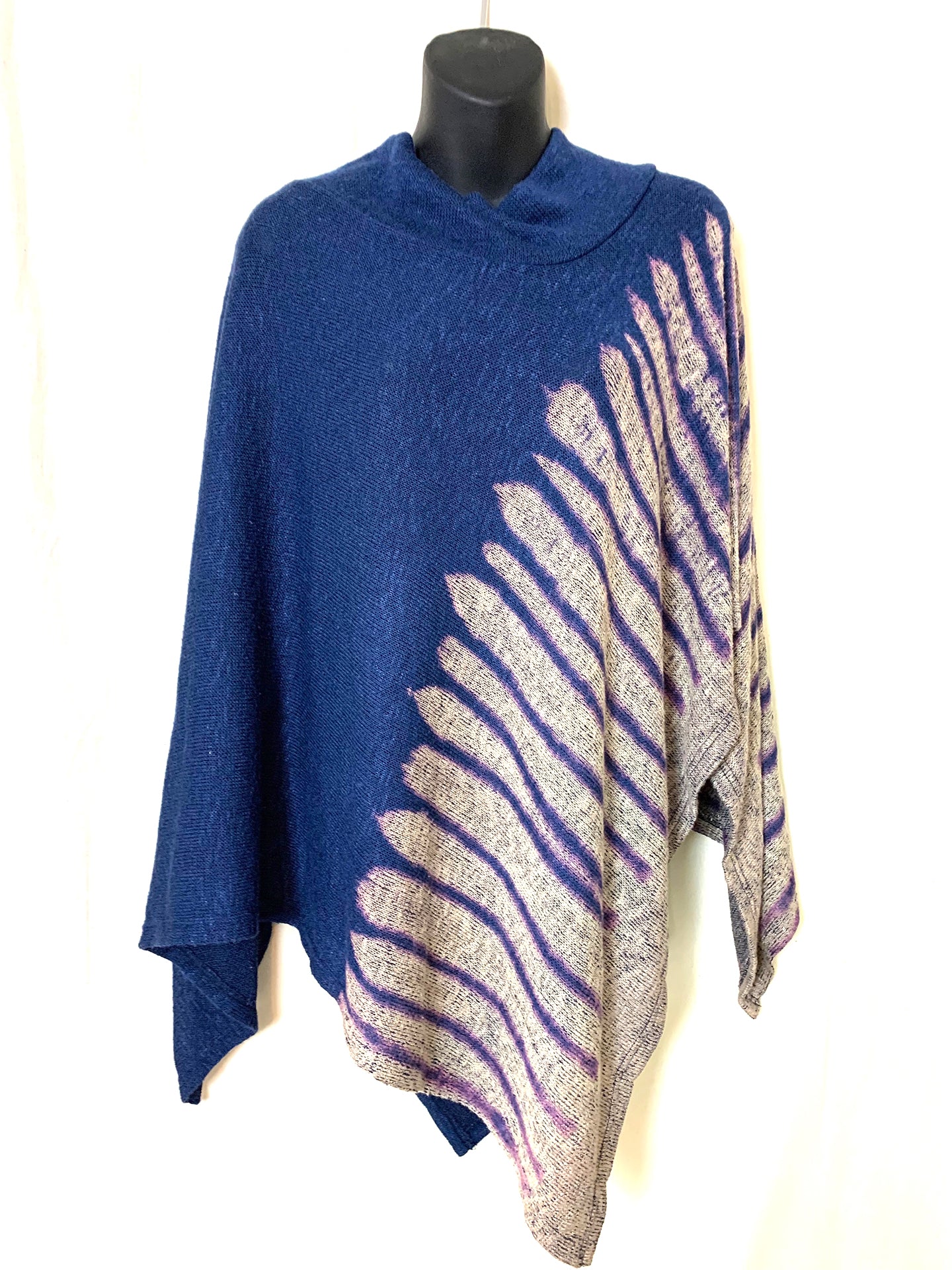 The Willow Top: Blue Reverse Shibori Sweater