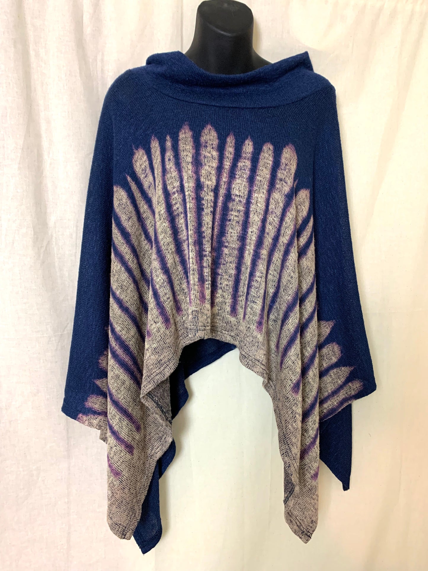 The Willow Top: Blue Reverse Shibori Sweater